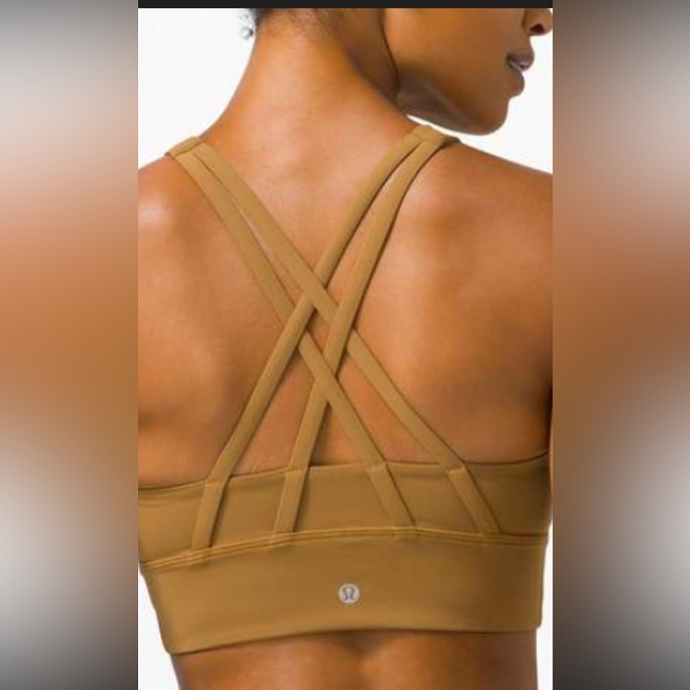 Lululemon Mustard Yellow High-Neck Sports Bra